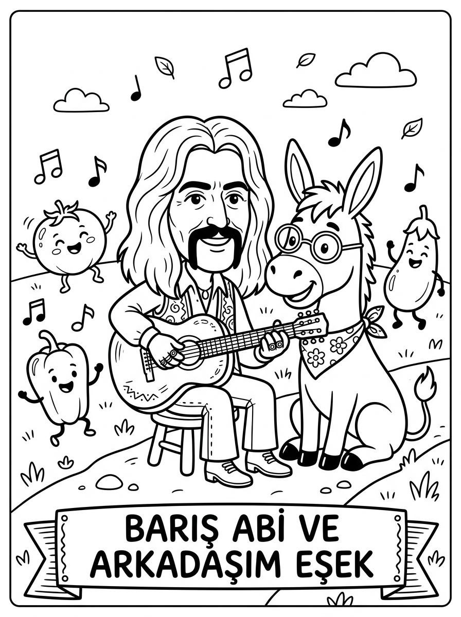 Barış Manço'yu Tanıyoruz - 2 Boyama Karakter Nesne (36-48 Ay)