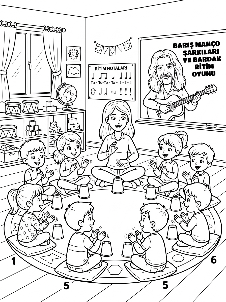 Barış Manço'yu Tanıyoruz - 3 Boyama Cevre Sinif (36-48 Ay)
