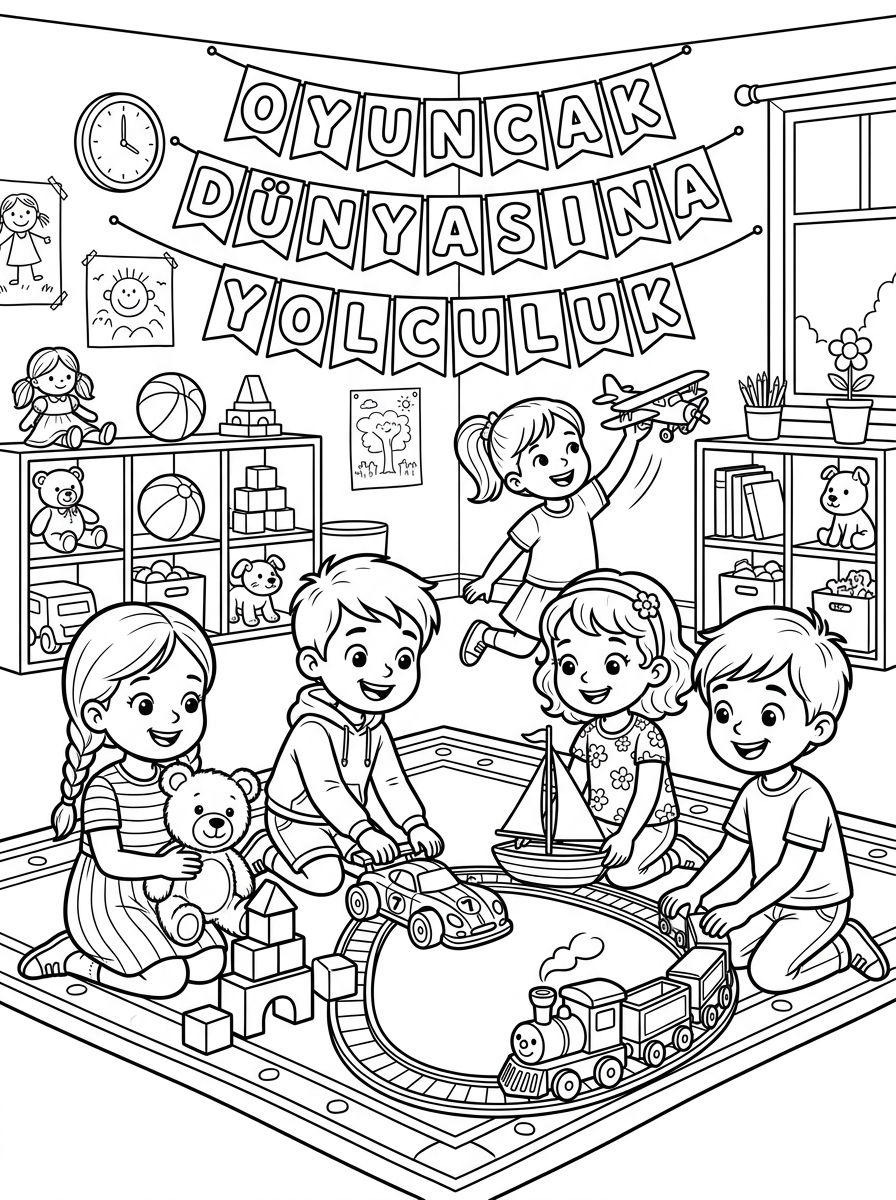Oyuncakları Paylaşıyoruz - 1 Boyama Ana Tema (36-48 Ay)