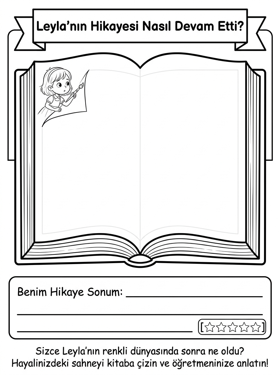 Kitapları İnceliyorum – Kitabın Bölümlerini Keşfediyorum - 5 Calisma Leylanin Hikayesi Nasil Devam Etti Yaratici Cizim (36-48 Ay)