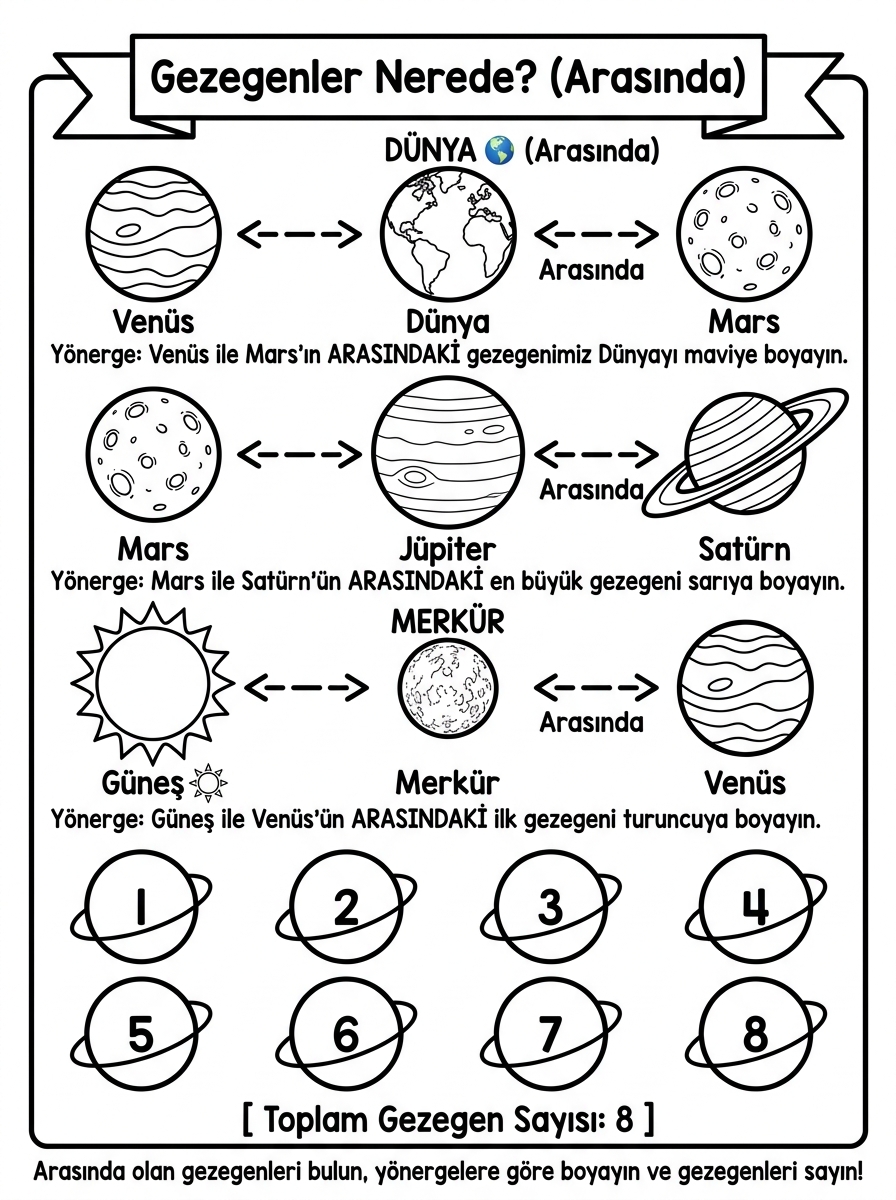 Uzay Roketi Tasarımı + Astronot Ritmi [Gunes Sistemi Uzay Gezegenler ] - 5 Calisma Gezegenler Nerede Arasinda Mekanda Konum Ve Sayma (36-48 Ay)