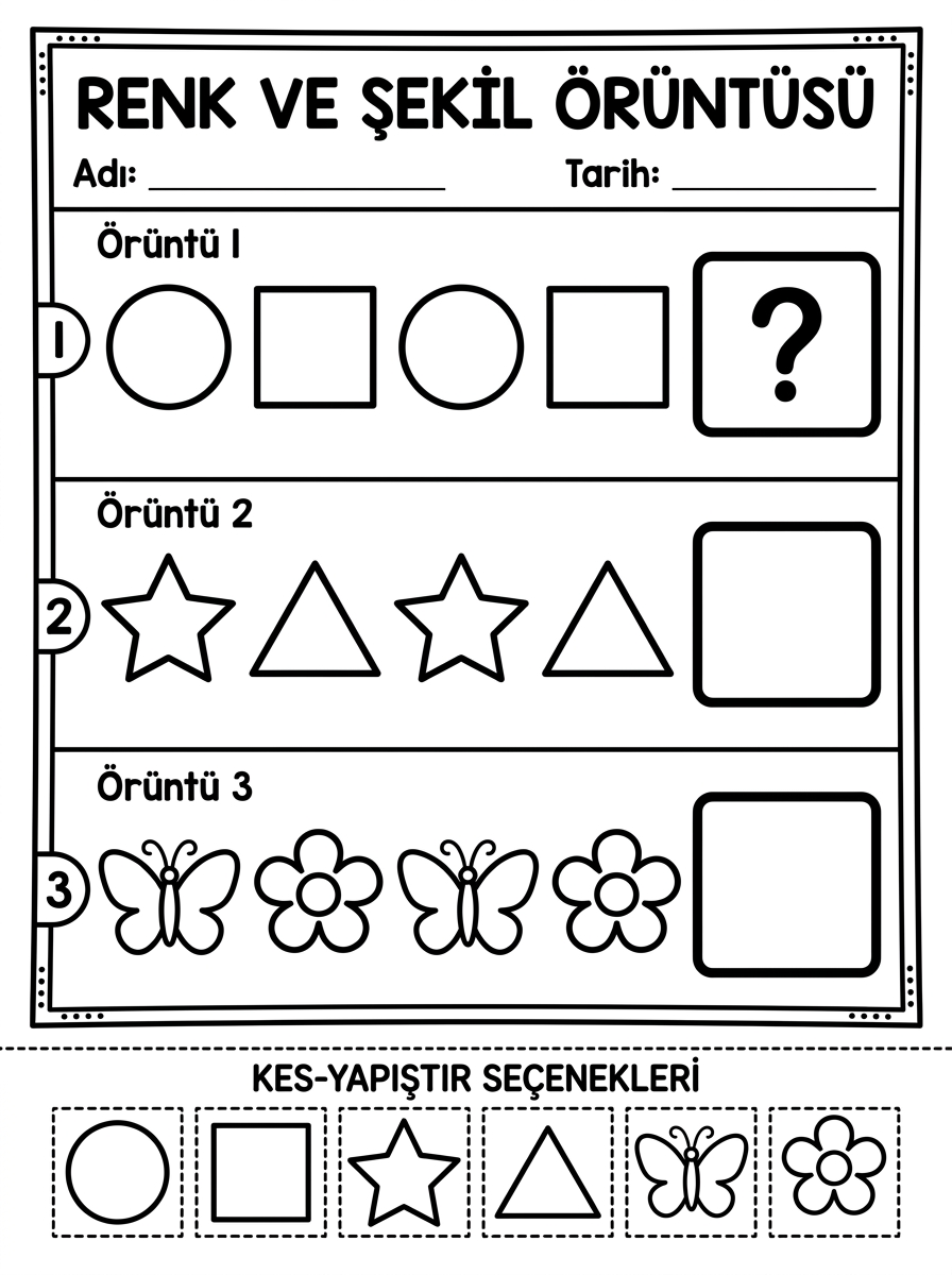 Renklerin Dansı / Mor Renk Deneyi - 6 Calisma Sayfasi (36-48 Ay)