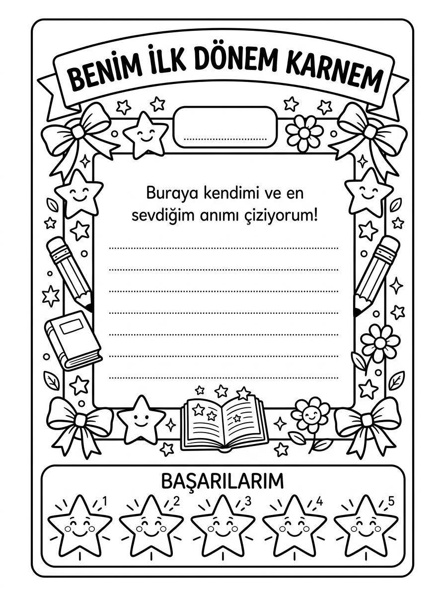 Karne Heyecanı / Yıl Sonu Vedası - 4 Calisma Sayfasi (36-48 Ay)