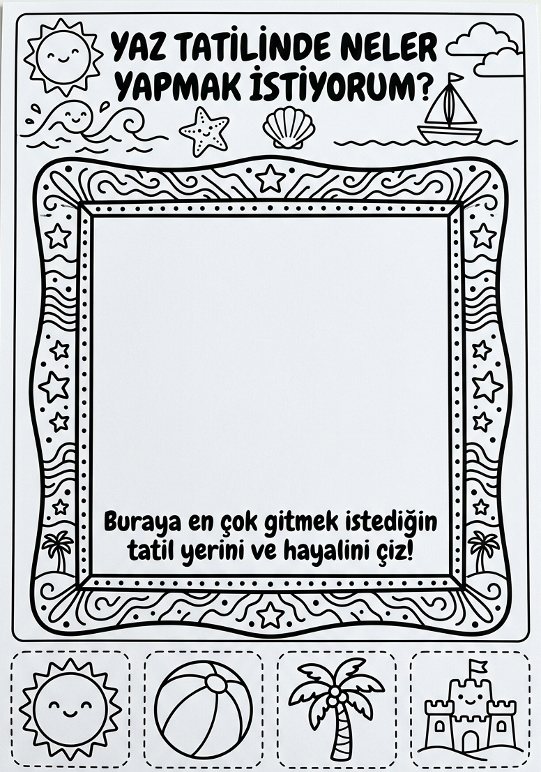 Tatil Bavulumu Hazırlıyorum [Tatile Az Kaldi] - 5 Calisma Sayfasi (36-48 Ay)