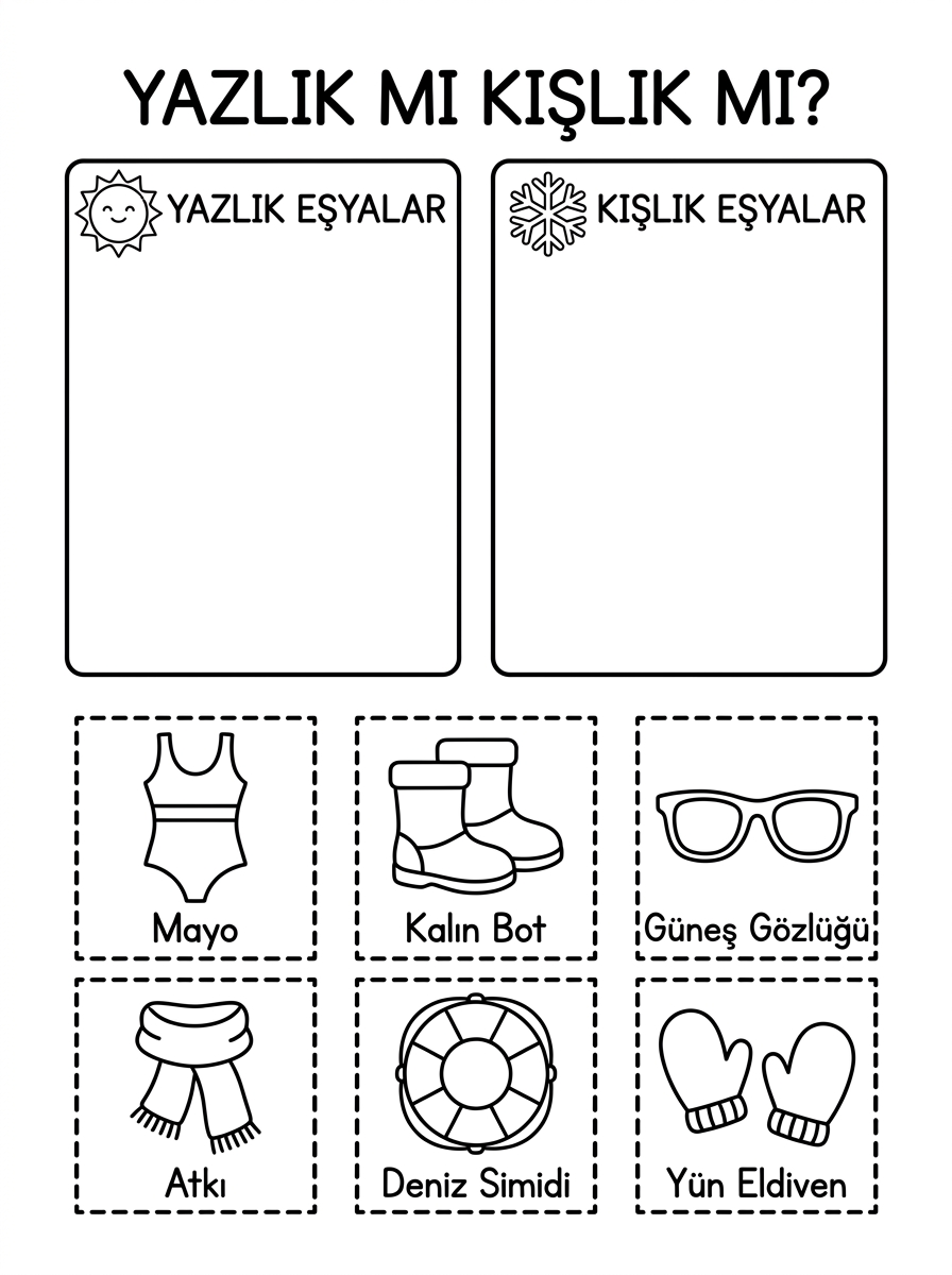 Tatil Bavulumu Hazırlıyorum [Tatile Az Kaldi] - 6 Calisma Sayfasi (36-48 Ay)
