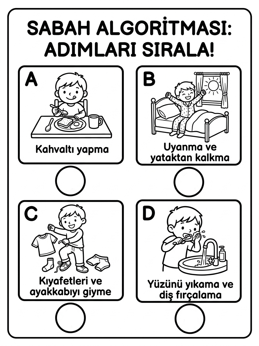 Robotik Kodlama + İleri/Geri Yön Komutları - 5 Calisma Sayfasi (36-48 Ay)