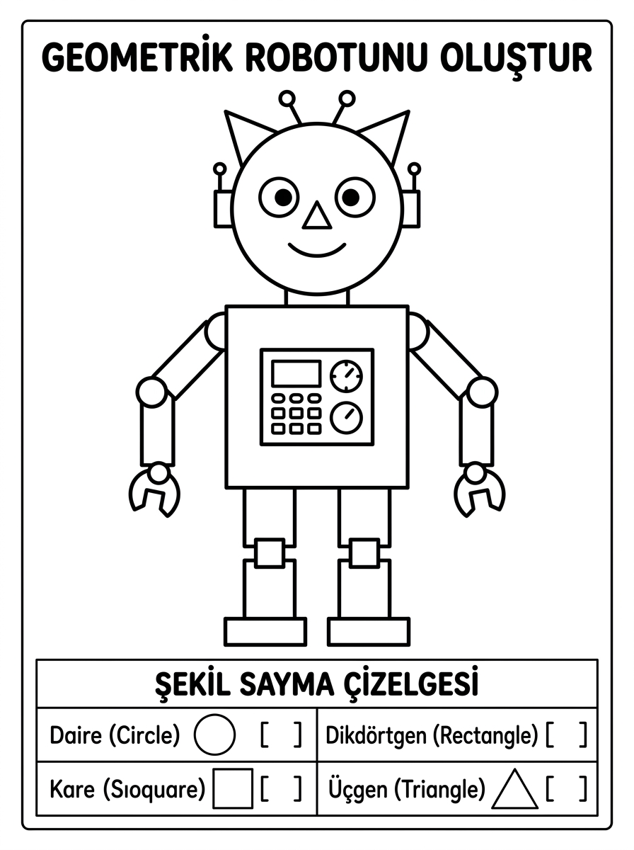 Robotik Kodlama + İleri/Geri Yön Komutları - 6 Calisma Sayfasi (36-48 Ay)