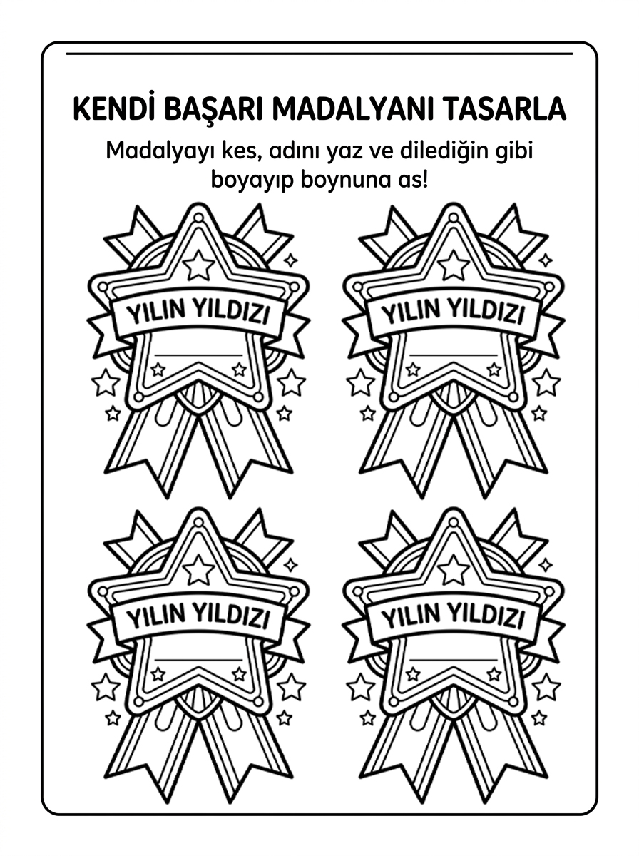 Tatil Heyecanı ve Karne Sevinci - 4 Calisma Sayfasi (36-48 Ay)