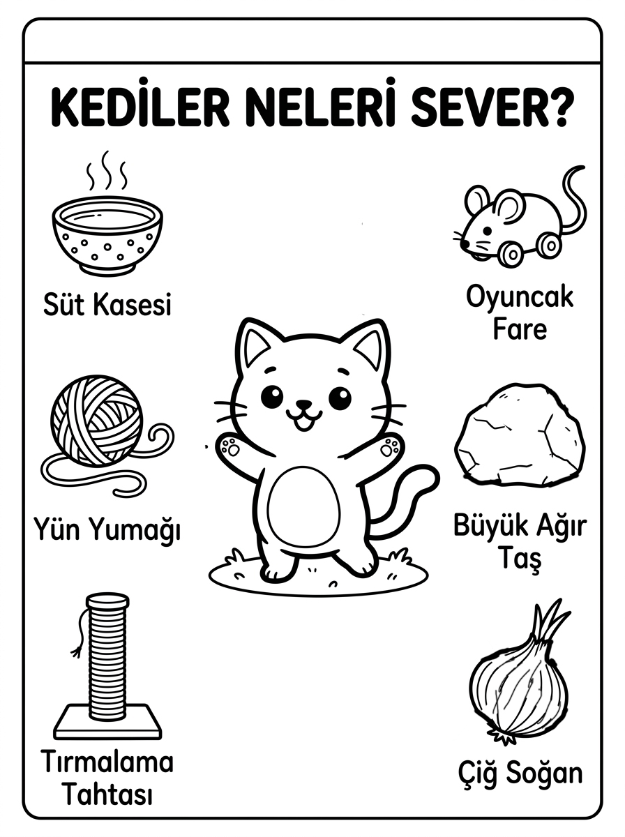 Kedileri Tanıyorum ve Hayvanları Koruyorum [Kediler Ve Yakan Top Oyunu] – 5 Calisma Sayfasi (36-48 Ay)