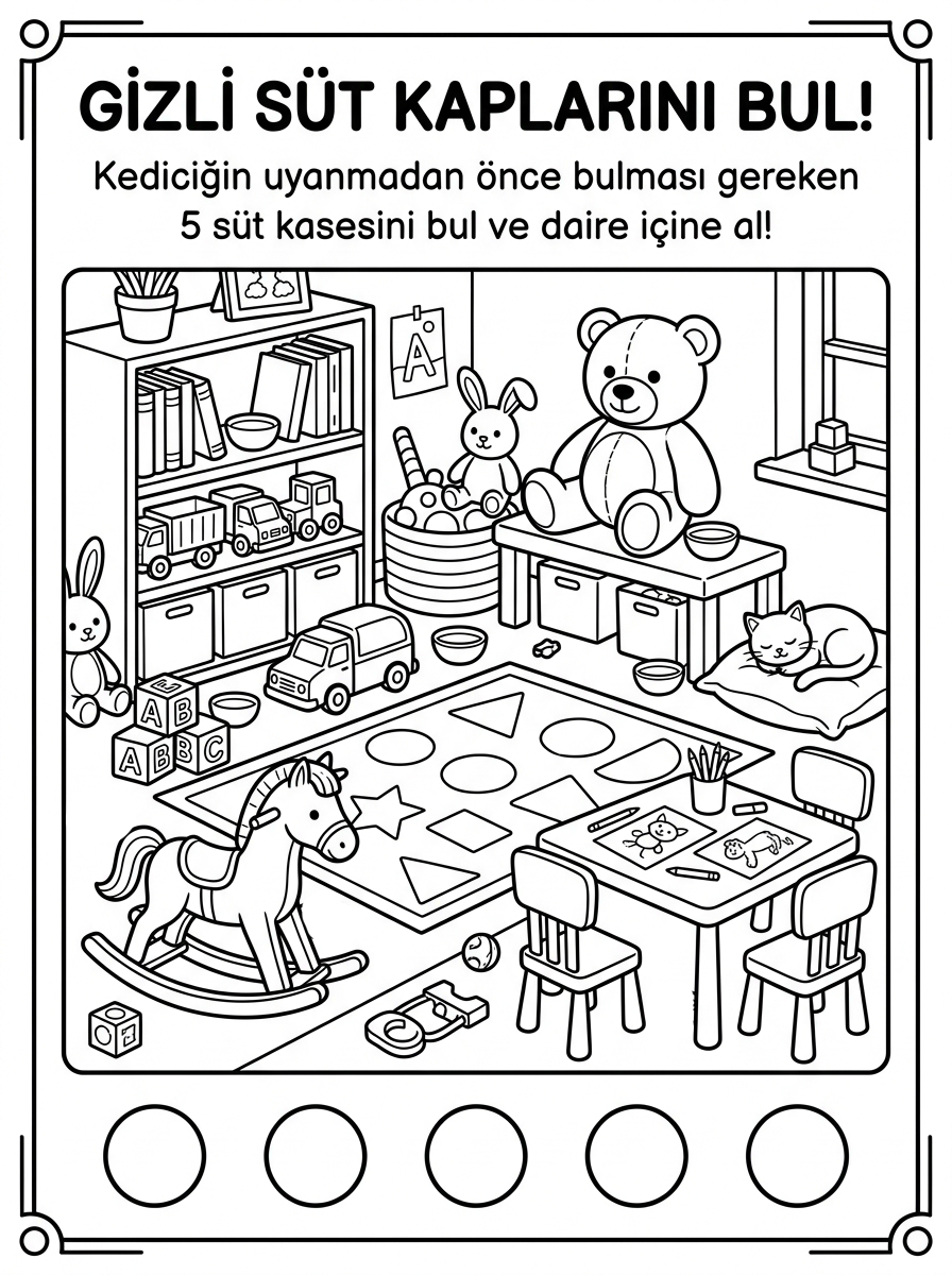 Kedileri Tanıyorum ve Hayvanları Koruyorum [Kedicigim Uyan] – 5 Calisma Sayfasi (36-48 Ay)