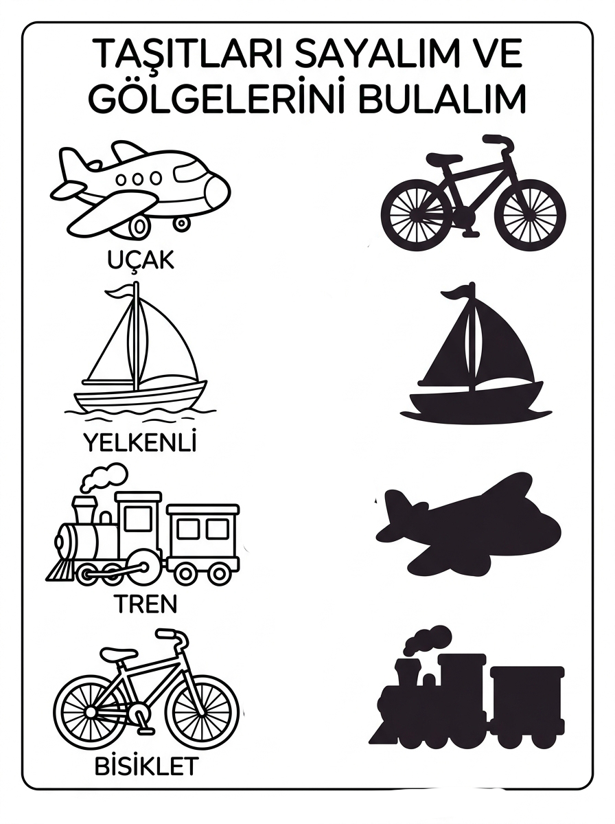 Salyangoz ve Sümüklü Böcek [Hava Kara Deniz] – 6 Calisma Sayfasi (36-48 Ay)