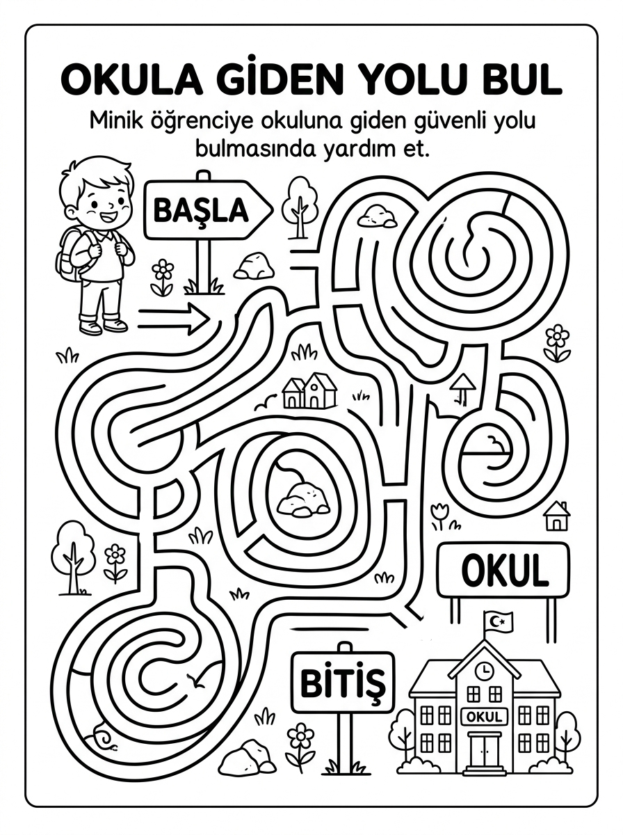 Yaşasın okuluma gidiyorum - 6 Calisma Labirent (36-48 Ay)
