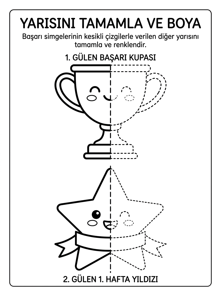 Haftanın Günlerini Öğreniyorum [Haftalik Degerlendirme Ve Veda] – 10 Calisma Simetri Yildiz (48-60 Ay)