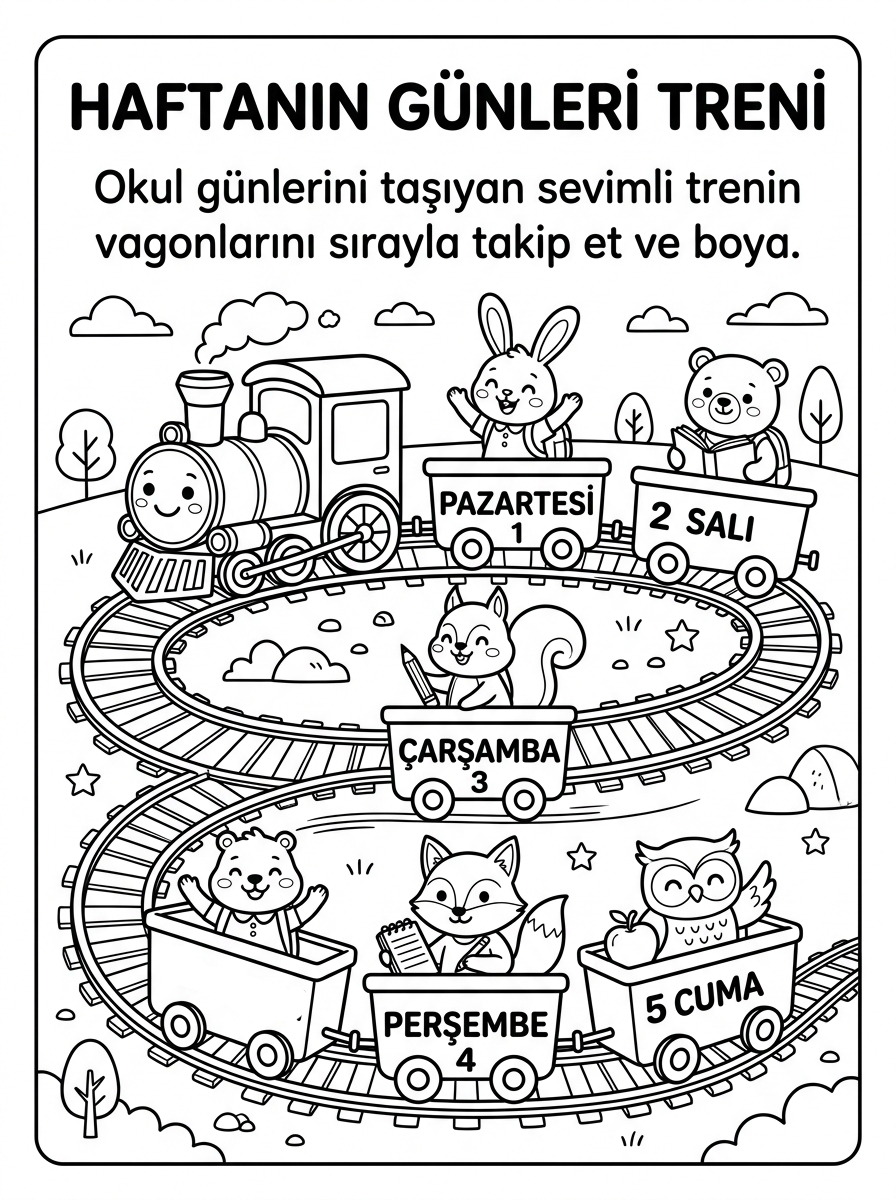 Haftanın Günlerini Öğreniyorum [Haftalik Degerlendirme Ve Veda] – 8 Calisma Hafta Oruntusu (48-60 Ay)