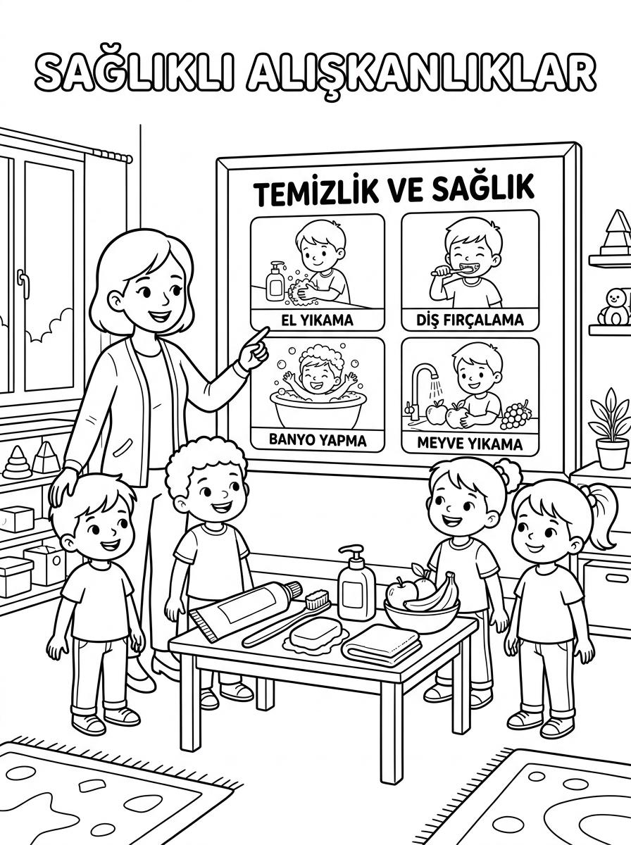Ellerimizi Doğru Yıkıyoruz [Temizlik Hijyen Ve Saglikli Al] - 3 Boyama Zor (36-48 Ay)