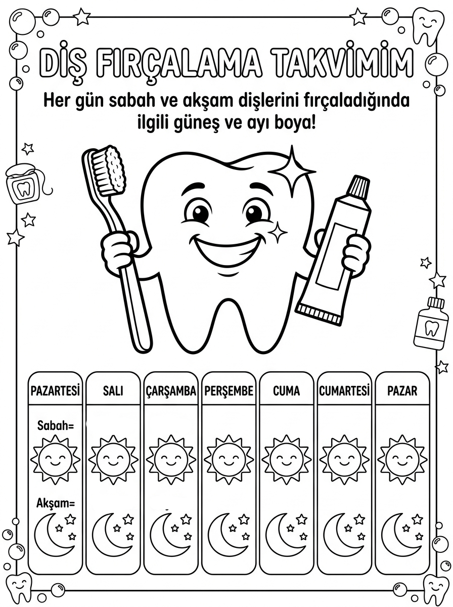 Ellerimizi Doğru Yıkıyoruz [Temizlik Hijyen Ve Saglikli Al] - 7 Calisma Fircalama Takvimi (36-48 Ay)