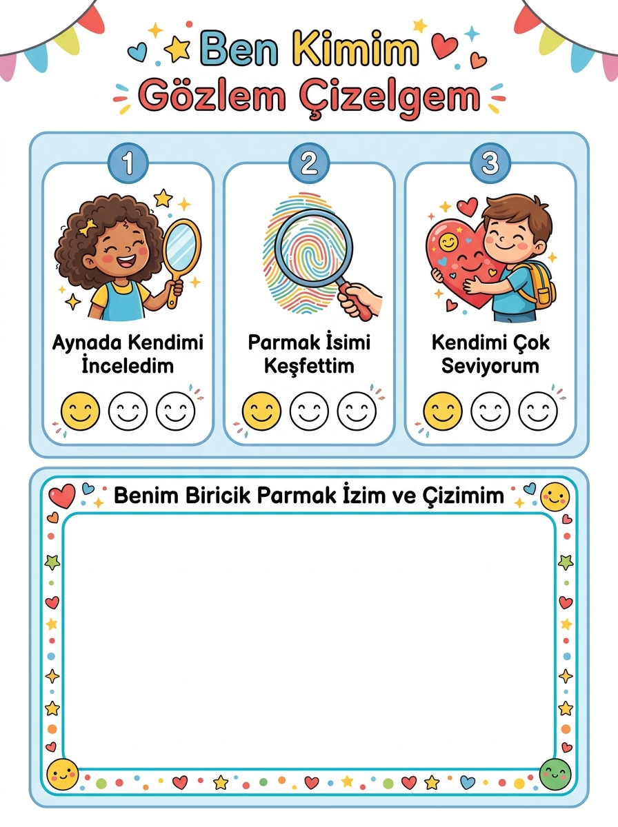 Ben Kimim Gözlem Çizelgem - Kendini Tanıma ve Benlik Gözlem Çizelgesi