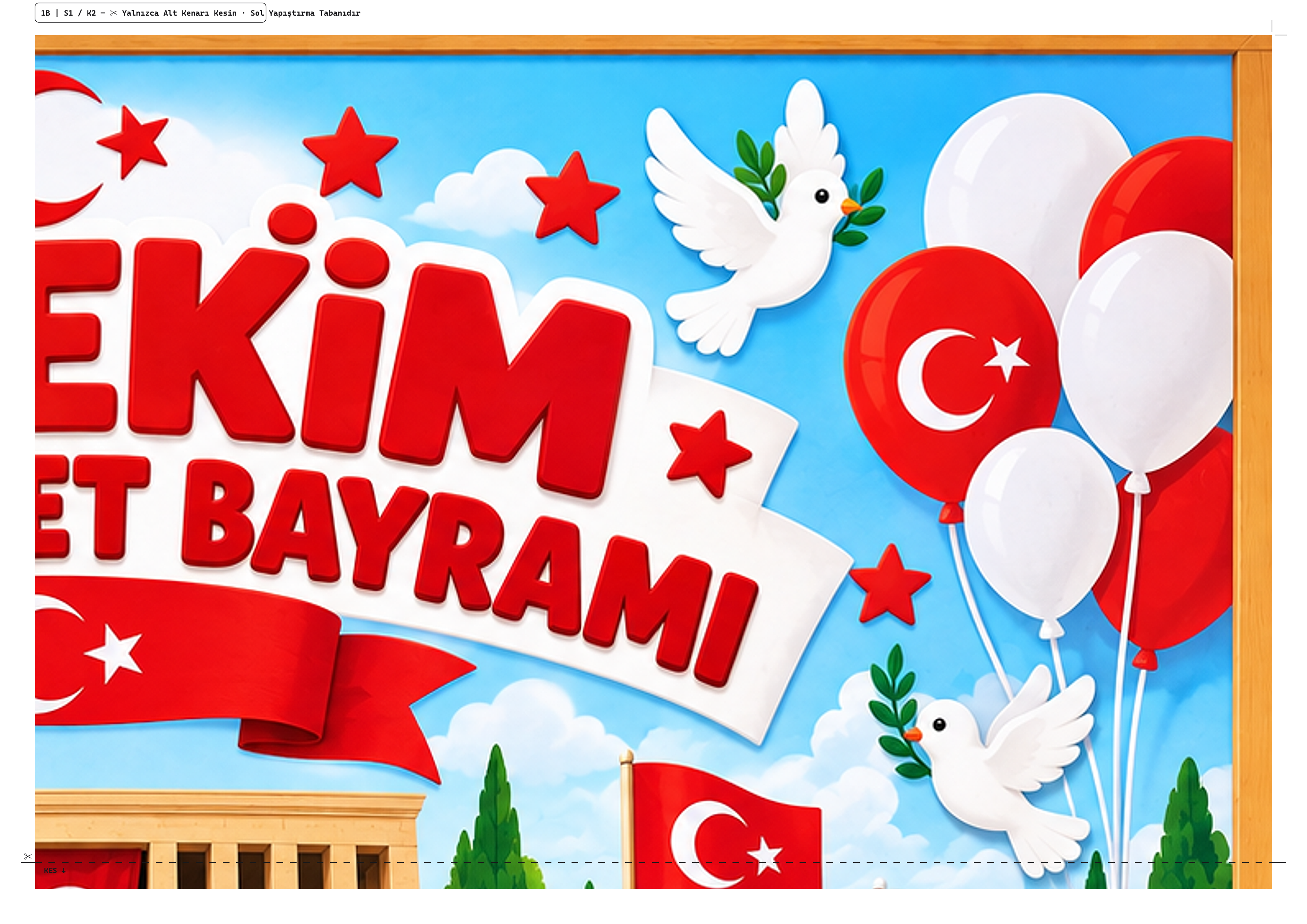 29 Ekim Cumhuriyet Bayramı Posteri - Parça 2 - Sağ Üst (1B)