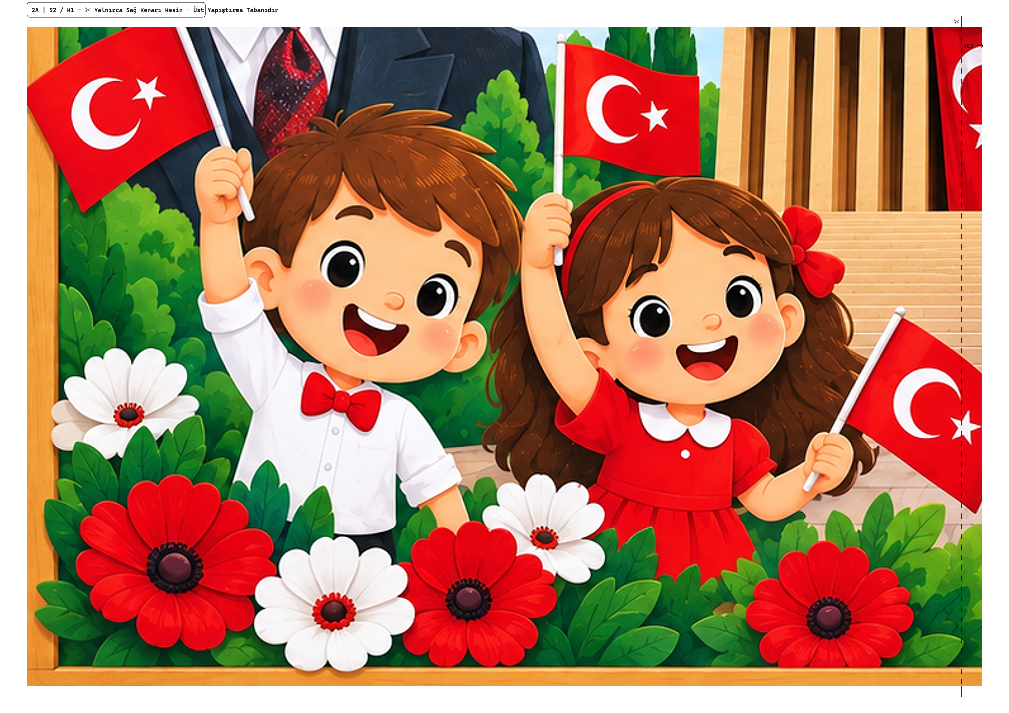 29 Ekim Cumhuriyet Bayramı Posteri - Parça 3 - Sol Alt (2A)
