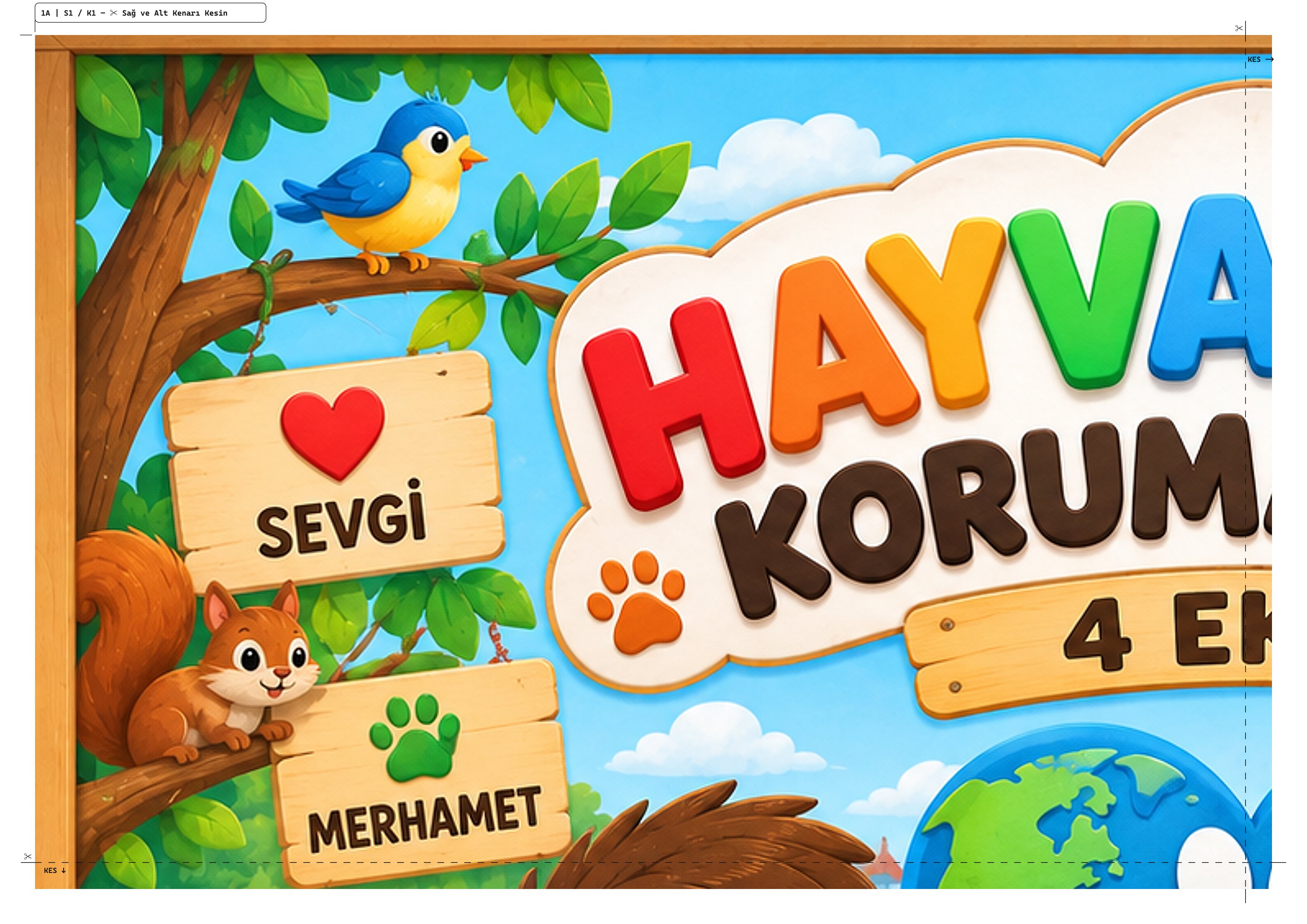 4 Ekim Hayvanları Koruma Günü Posteri - Parça 1 - Sol Üst (1A)