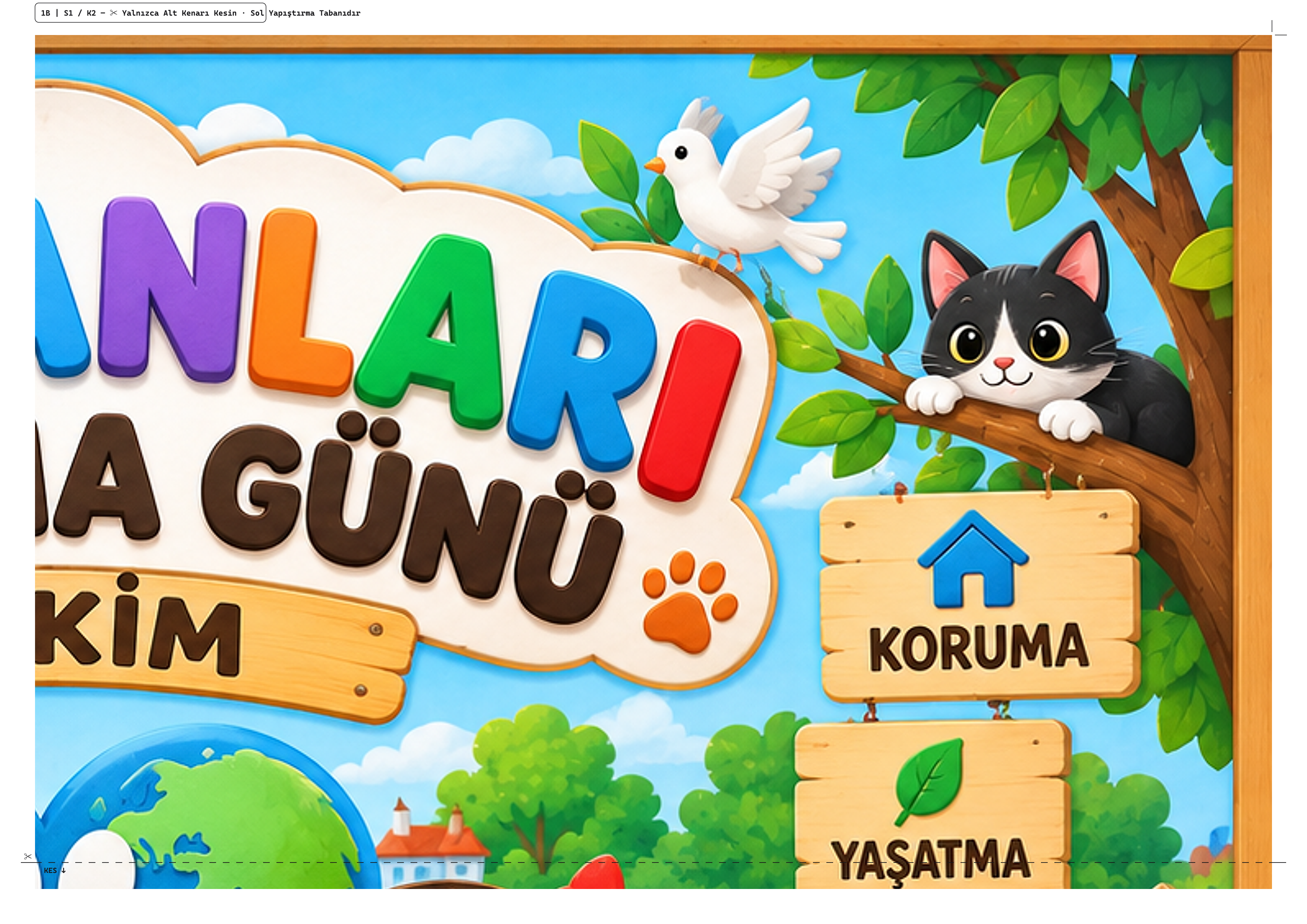4 Ekim Hayvanları Koruma Günü Posteri - Parça 2 - Sağ Üst (1B)