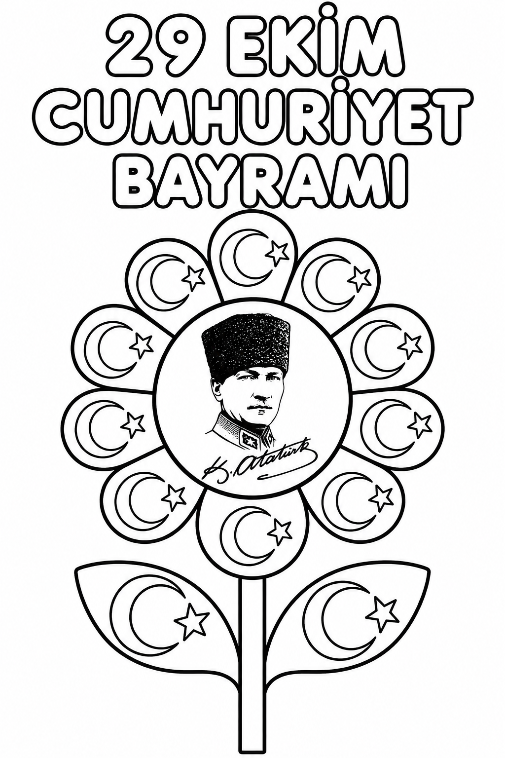 29 Ekim Cumhuriyet Bayramı Boyama Sayfası (3)