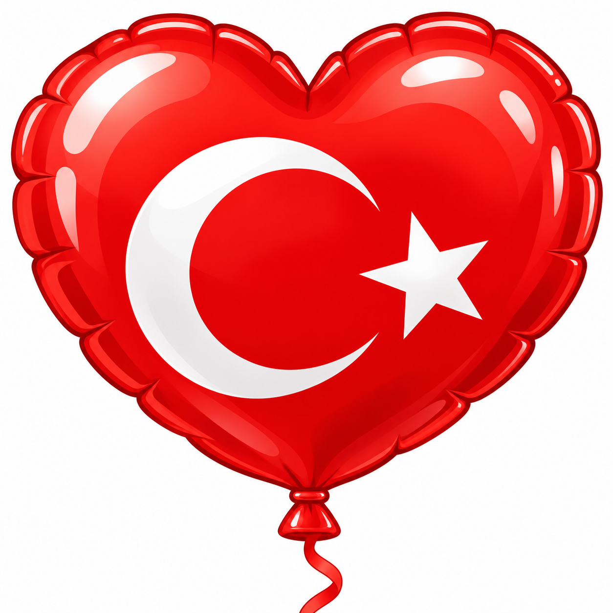 Parlak TüRk Bayrağı Kalp Balonu