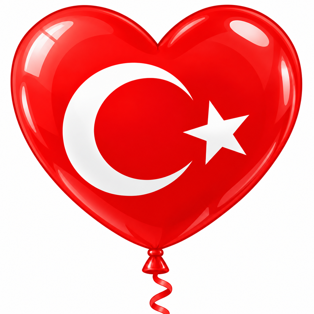 Parlak TüRk Bayrağı Kalp Balonu (1)
