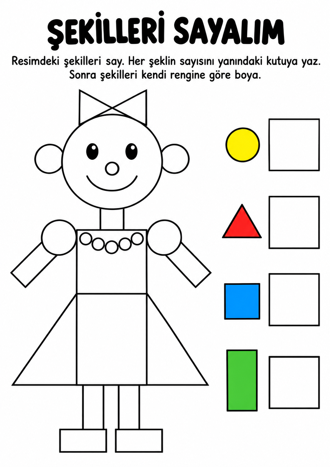 ŞEkilleri SayalıM Geometrik KıZ