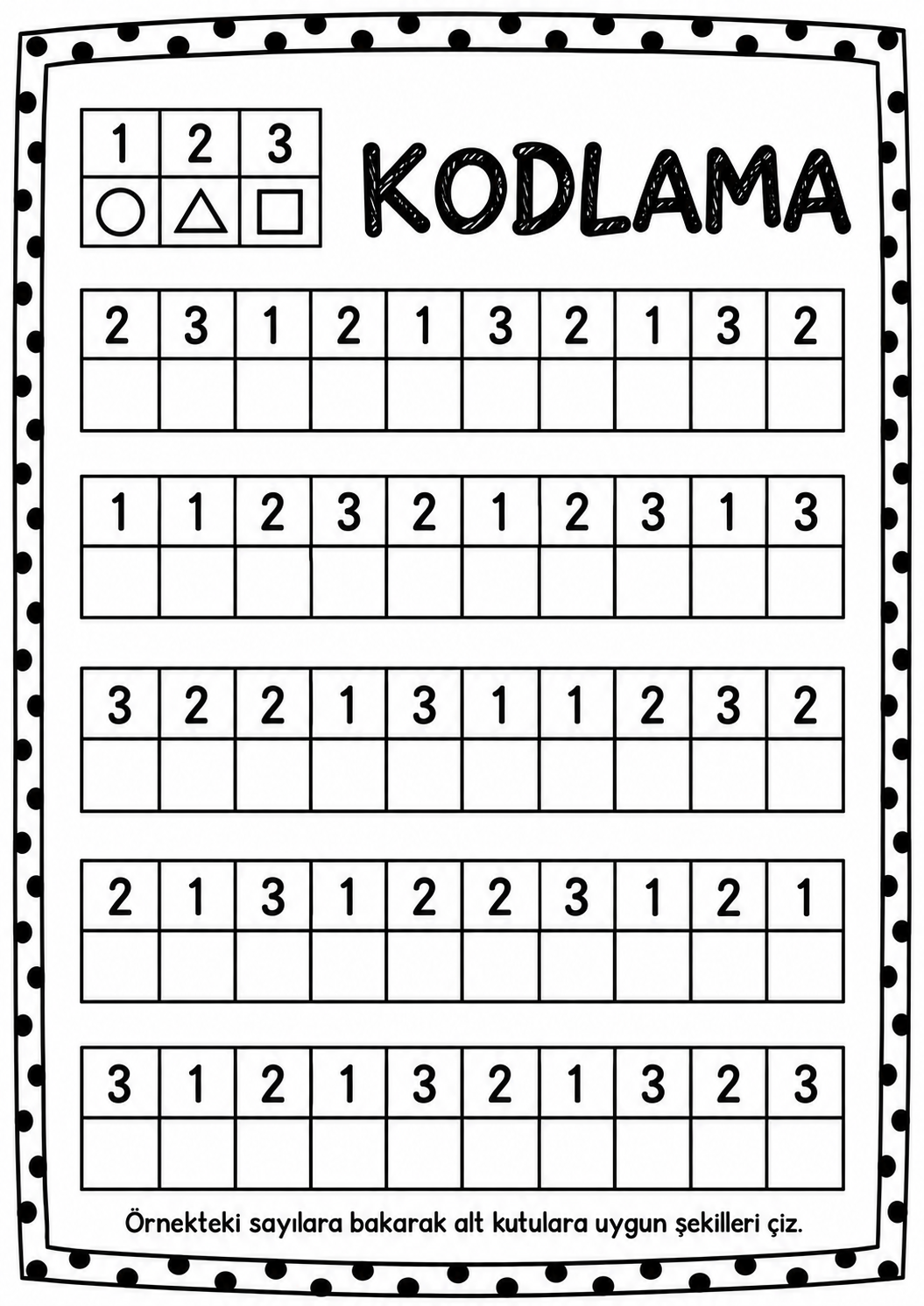 Kodlama ŞEkil ÇIzme ÇAlışMa Sayfası