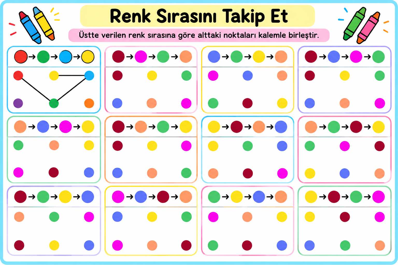 Renk SıRasıNı Takip Et ÇAlışMa Sayfası