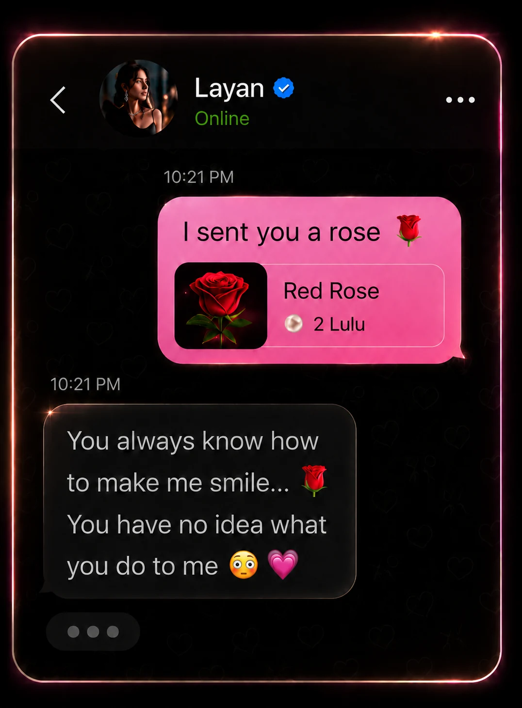 She reacts just for you