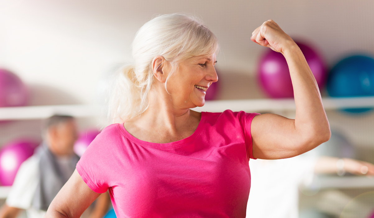 Woman feeling strong and healthy.