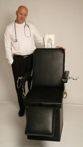 Dentist with dental chair