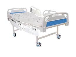 HEALTHCARE PLAIN HOSPITAL BED ABS PANEL WITH SIDE RAILING AND WHEEL