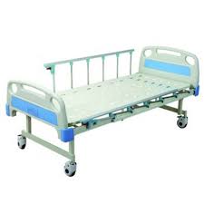HEALTHCARE PLAIN HOSPITAL BED ABS PANEL SIDE RAILING WITH MATTRESS AND WHEEL