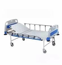HEALTHCARE PLAIN HOSPITAL BED ABS PANEL SIDE RAILING WITH MATTRESS AND WHEEL