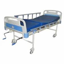 HEALTHCARE PLAIN HOSPITAL BED ABS PANEL SIDE RAILING WITH MATTRESS AND WHEEL