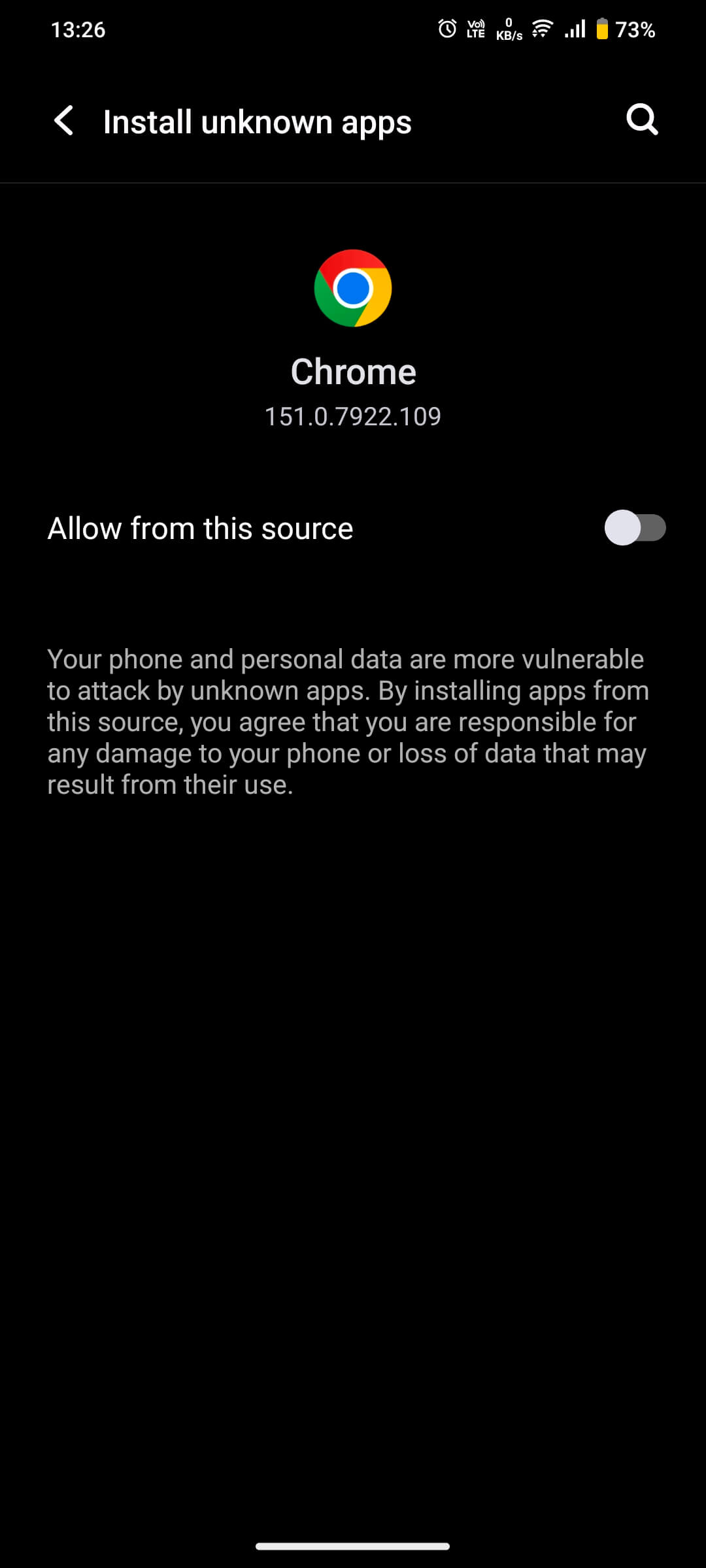 Disable unknown sources settings screen