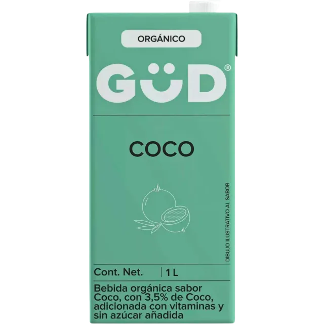 ALIMENTO DE COCO ORGANICO SIN AZUCAR (GUD) 1 L