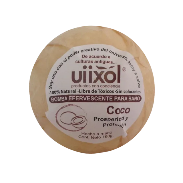 BOMBA EFERVESCENTE PARA BAÑO COCO (UIIXOL) 160 G