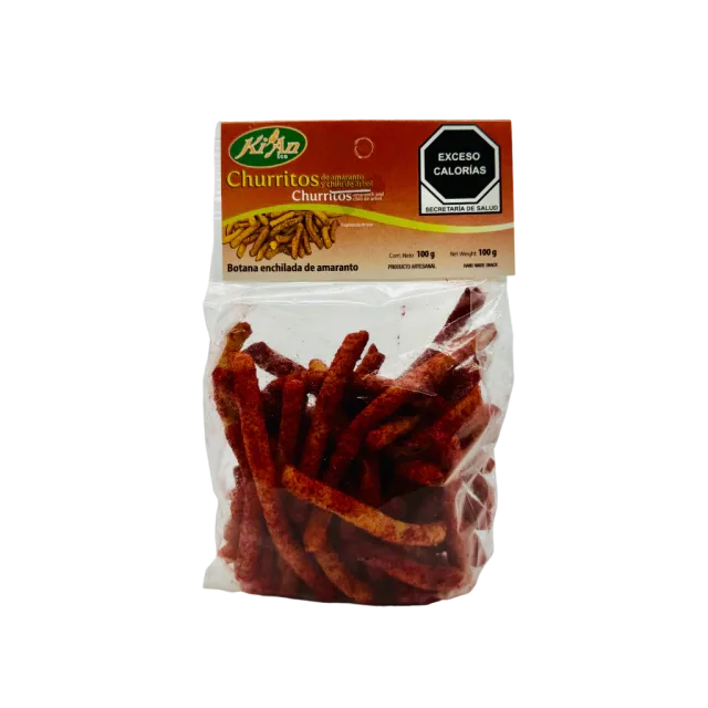 CHURRITOS DE AMARANTO CON MAIZ Y CHILE PIQUIN (KIAN) 100 G