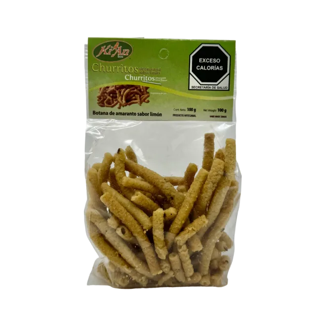 CHURRITOS DE AMARANTO CON MAIZ Y LIMON (KIAN) 100 G