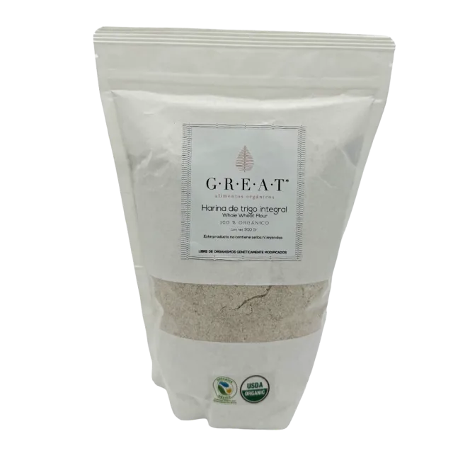 HARINA DE TRIGO INTEGRAL ORGANICA ( GREAT) 900 G