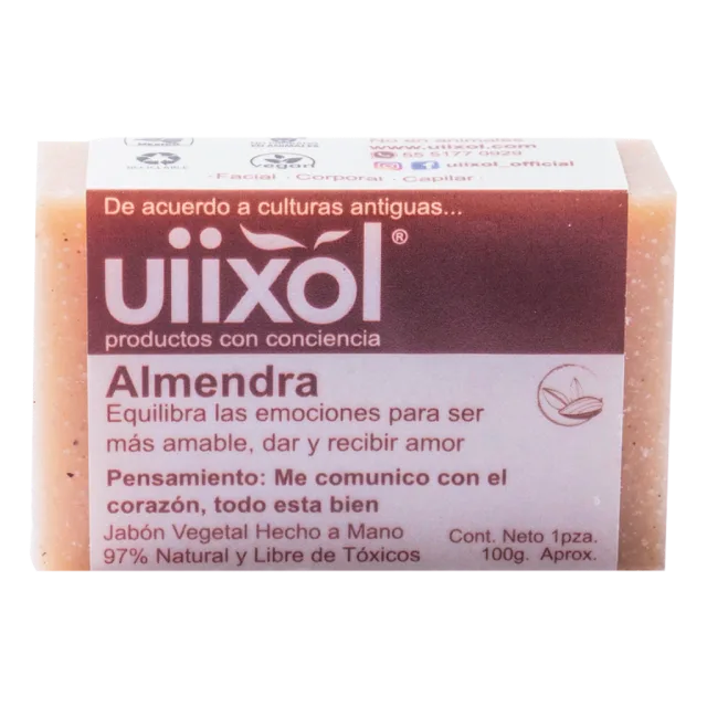 JABON ARTESANAL NATURAL ALMENDRA EQUILIBRA EMOCIONES (UIIXOL) 100 G