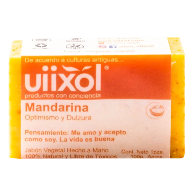 JABON ARTESANAL NATURAL MANDARINA OPTIMISMO (UIIXOL) 100 G