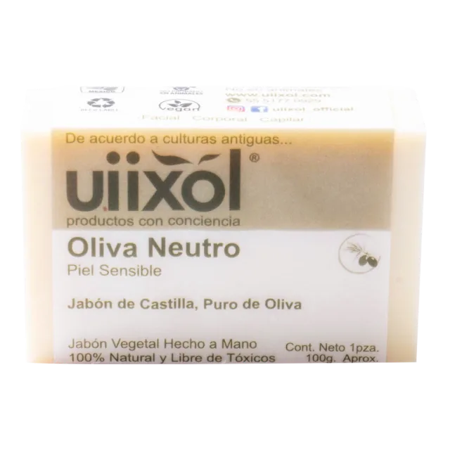 JABON ARTESANAL NATURAL OLIVA NEUTRO (UIIXOL) 100 G