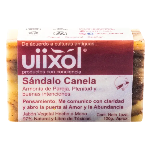 JABON ARTESANAL NATURAL SANDALO CANELA (UIIXOL) 100 G