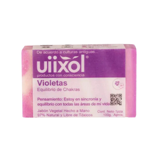 JABON ARTESANAL NATURAL VIOLETA EQUILIBRA CHAKRAS (UIIXOL) 100 G