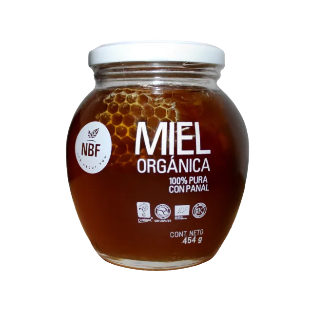 MIEL DE ABEJA ORGANICA CON PANAL (NBF) 454 G
